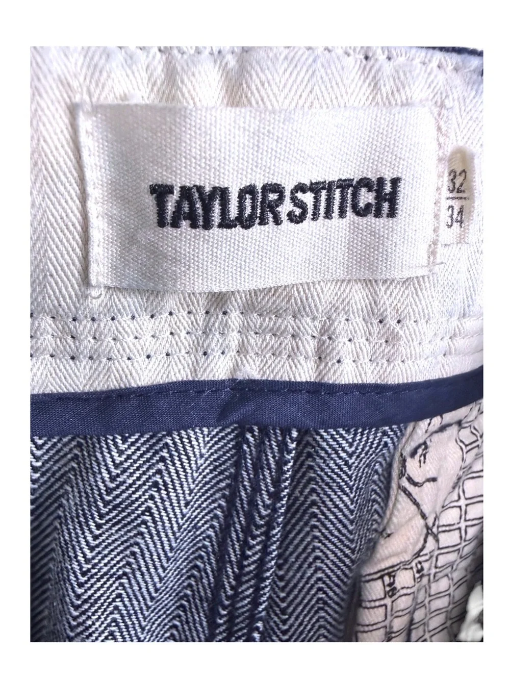 Taylor Stitch Morse Pant Washed Indigo Stripe Organic Cotton Tailored 32x34